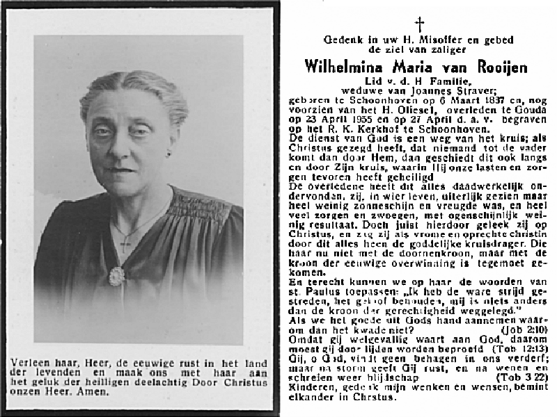 19550425 bidpr 1 Wilhelmina M v Rooijen wed Joannes Straver
